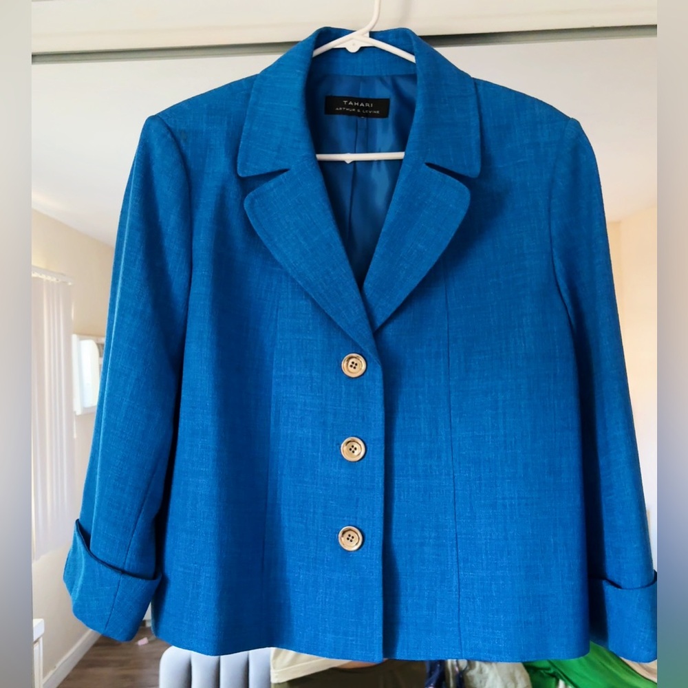 Tahari Women's Vibrant Blue Suit Jacket